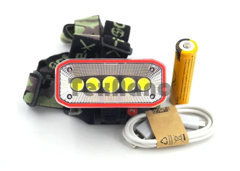 Фонарик налобный H-T589 COB с АКБ (зарядка через microUSB)