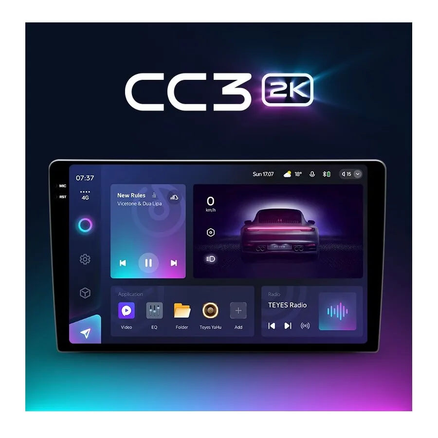 Автомагнитола TEYES CC3 2K (ANDROID 10) 9", 8-ядер. 4GB-ОЗУ, 32GB, 4G