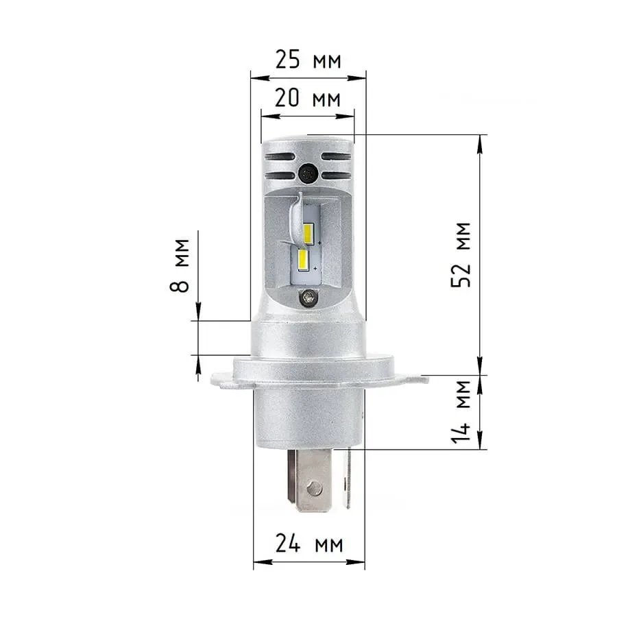 Светодиодные LED лампы ElectroKot Atomic 12-24V H4 PRO CSP 6000K к-т 2шт
