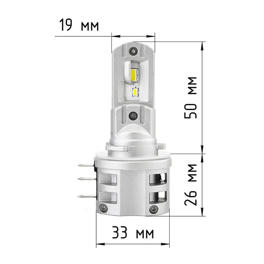 Светодиодные LED лампы ElectroKot Atomic 12V H15 PRO CSP 5000K к-т 2шт