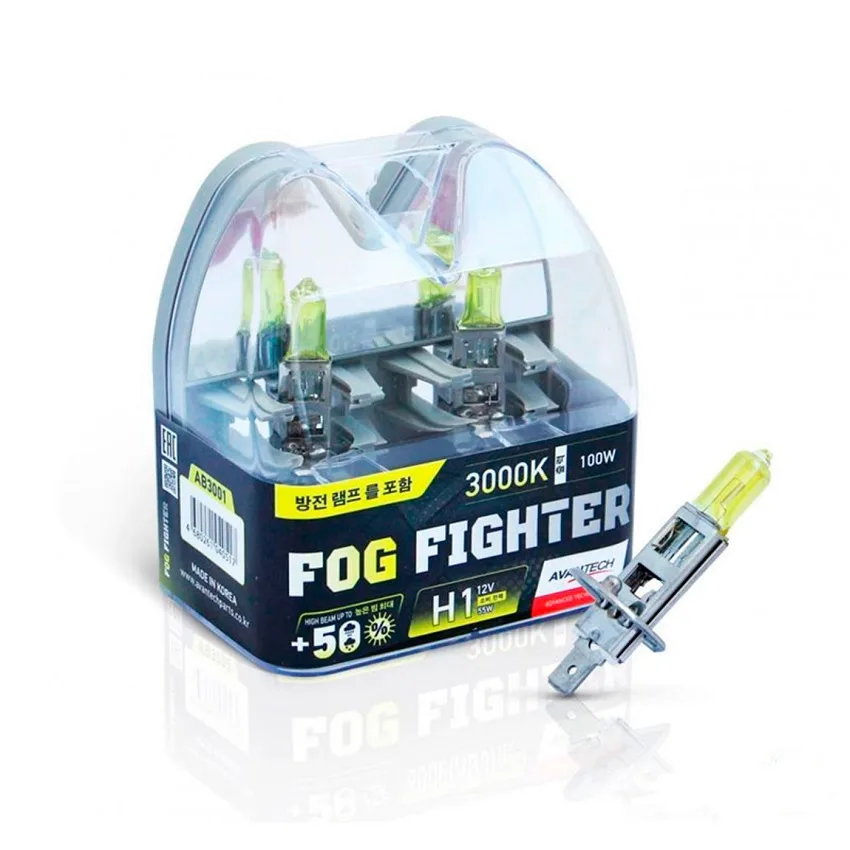 Лампа 12V AVANTECH H1 55W 3000K (Eurobox,2шт.)