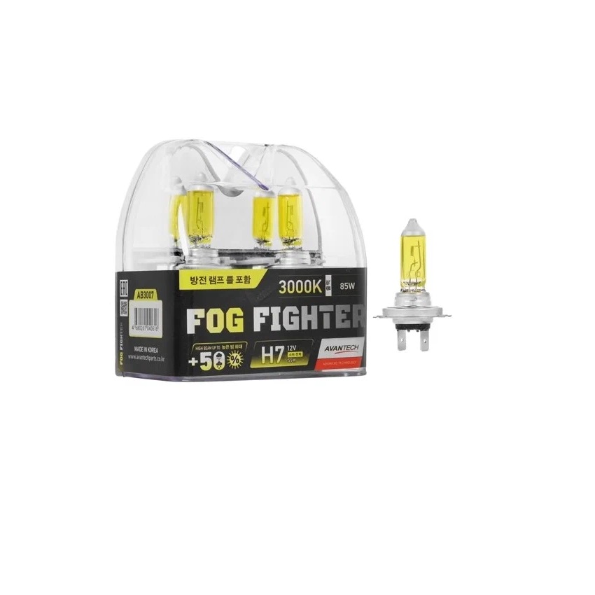 Лампа 12V AVANTECH H7 55W 3000K (Eurobox,2шт.)