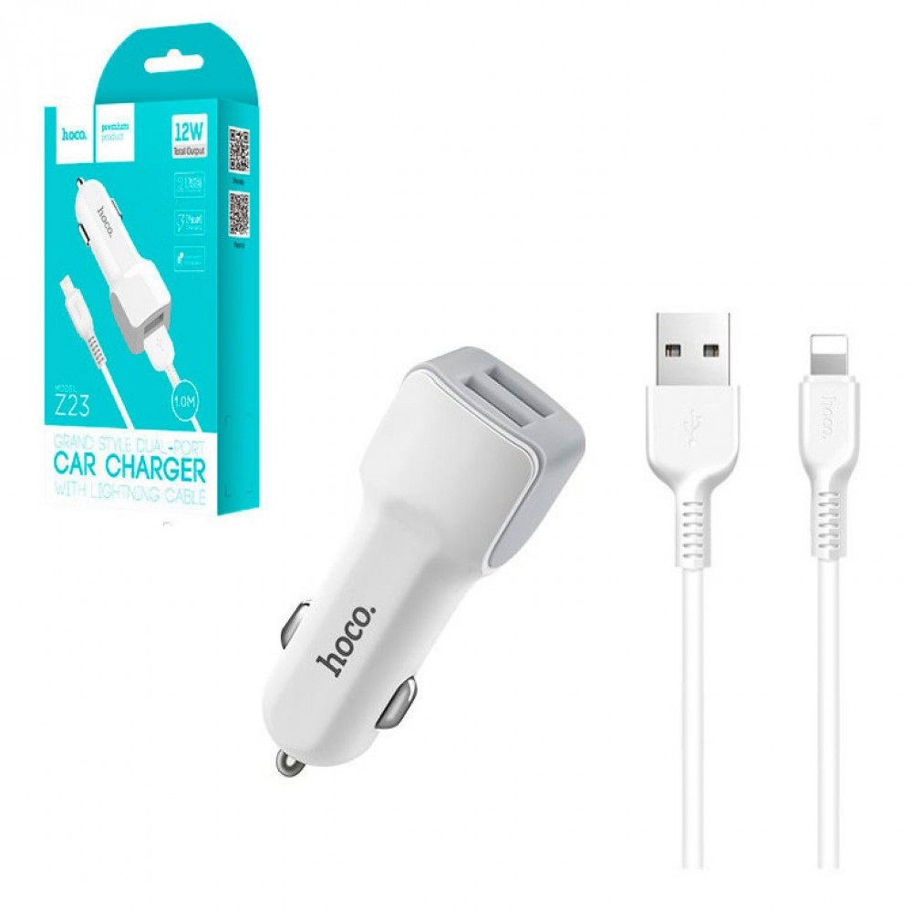 АЗУ USB порт HOCO Z23 2.4А + провод micro
