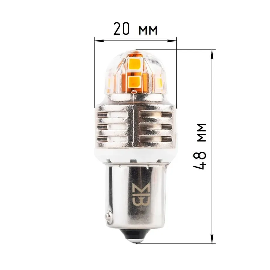 Лампа диодная ElectroKot T-серия 10-50V BA15S P21W 5000K белый свет к-т 2шт