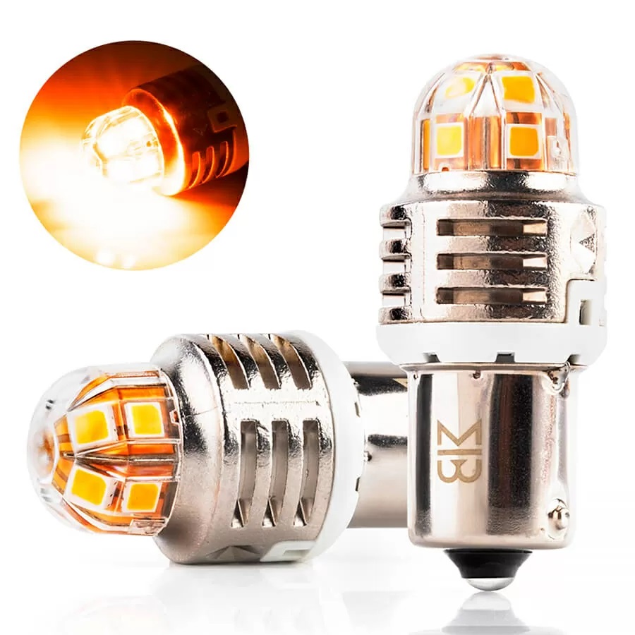 Лампа диодная ElectroKot T-серия 10-50V BA15S P21W оранжевый свет к-т 2шт