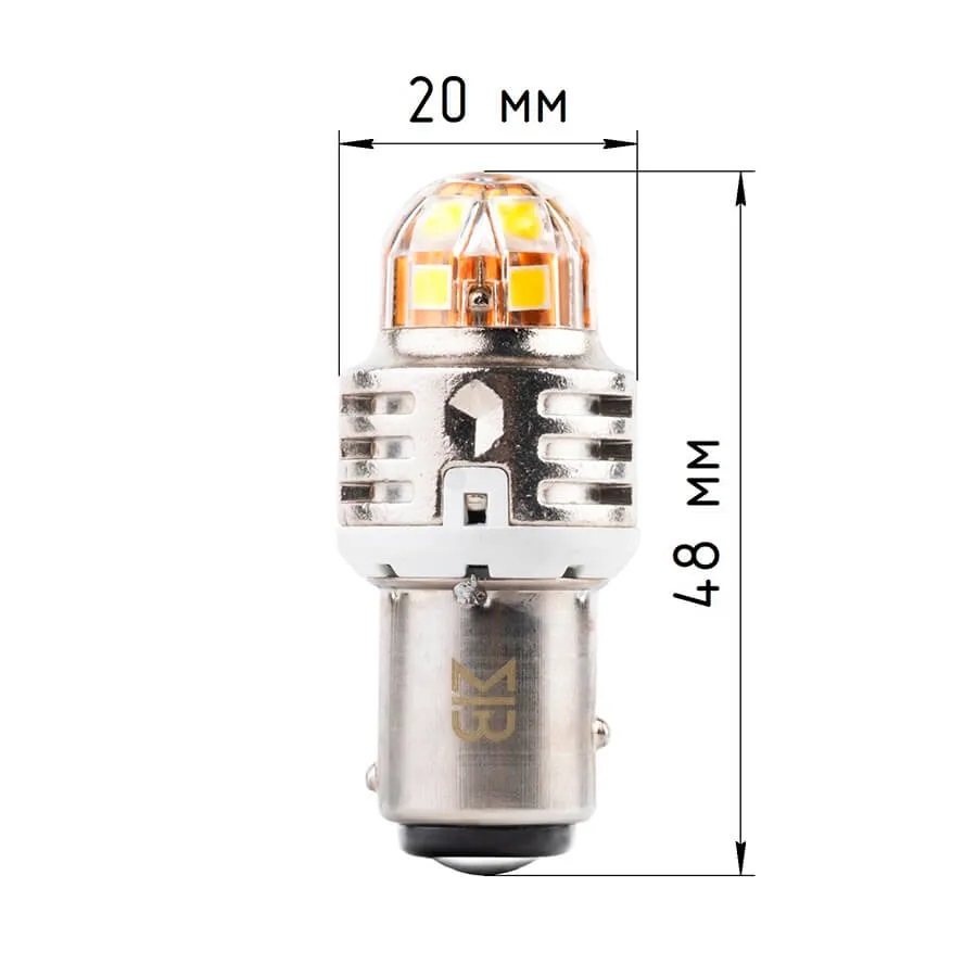 Лампа диодная ElectroKot T-серия 10-50V BAY15D P21/5W 5000K белый свет к-т 2шт