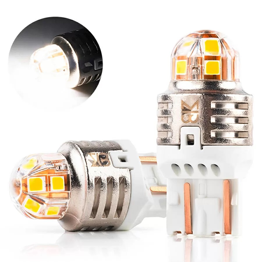 Лампа диодная ElectroKot T-серия 10-50V W21/5W б/ц 7443 белый свет к-т 2шт