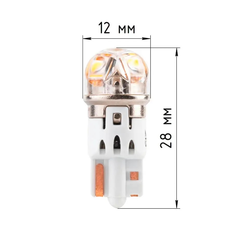 Лампа диодная ElectroKot T-серия 10-50V T10 W5W 5000K белый свет к-т 2шт