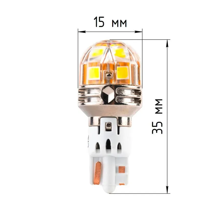 Лампа диодная ElectroKot T-серия 10-50V T15 W16W 5000K белый свет к-т 2шт