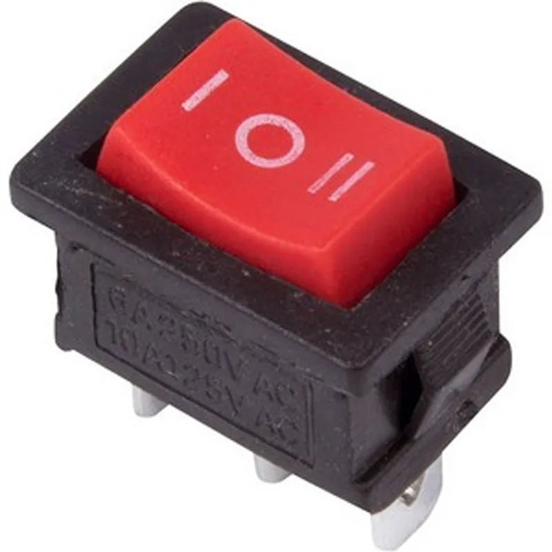 Кнопка-клавиша 250V 6A (2c)  красн/черн SC768