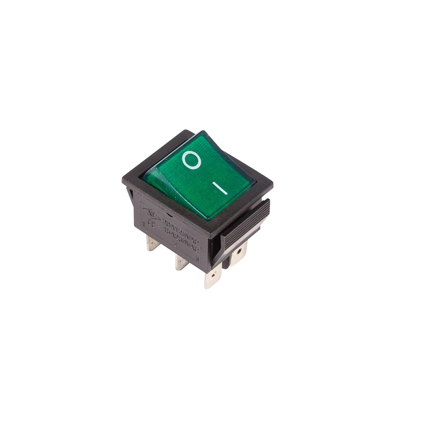 Кнопка-клавиша 250V 15A (6c) зелен. SC767