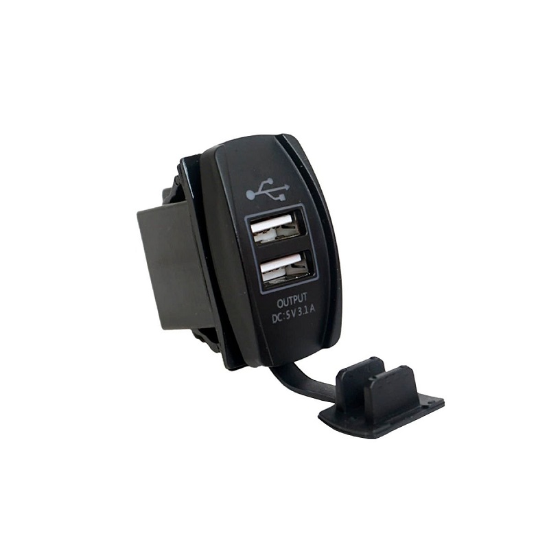 АЗУ врезное ун-ое CARLIVE USB+Type-C 12-24V QC3.0 30W+вольтметр S868
