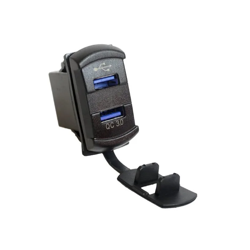 АЗУ врезное ун-ое CARLIVE 2USB 12-24V QC3.0 30W+вольтметр S869