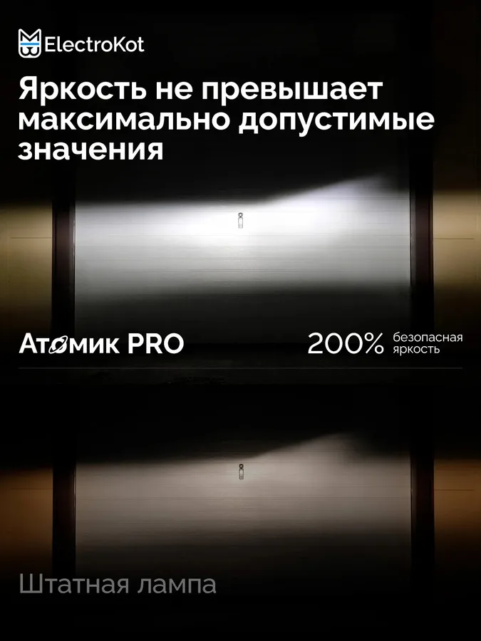 Светодиодные LED лампы ЭлектроКот Атомик PRO gen 2 12-24V H7 6000K к-т 2шт