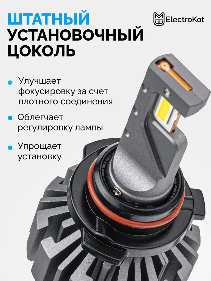 Светодиодные LED лампы ElectroKot Ниндзя gen2 10-30V HB3 6000K к-т 2шт