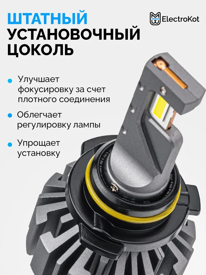 Светодиодные LED лампы ElectroKot Ниндзя gen2 10-30V HB4 6000K к-т 2шт