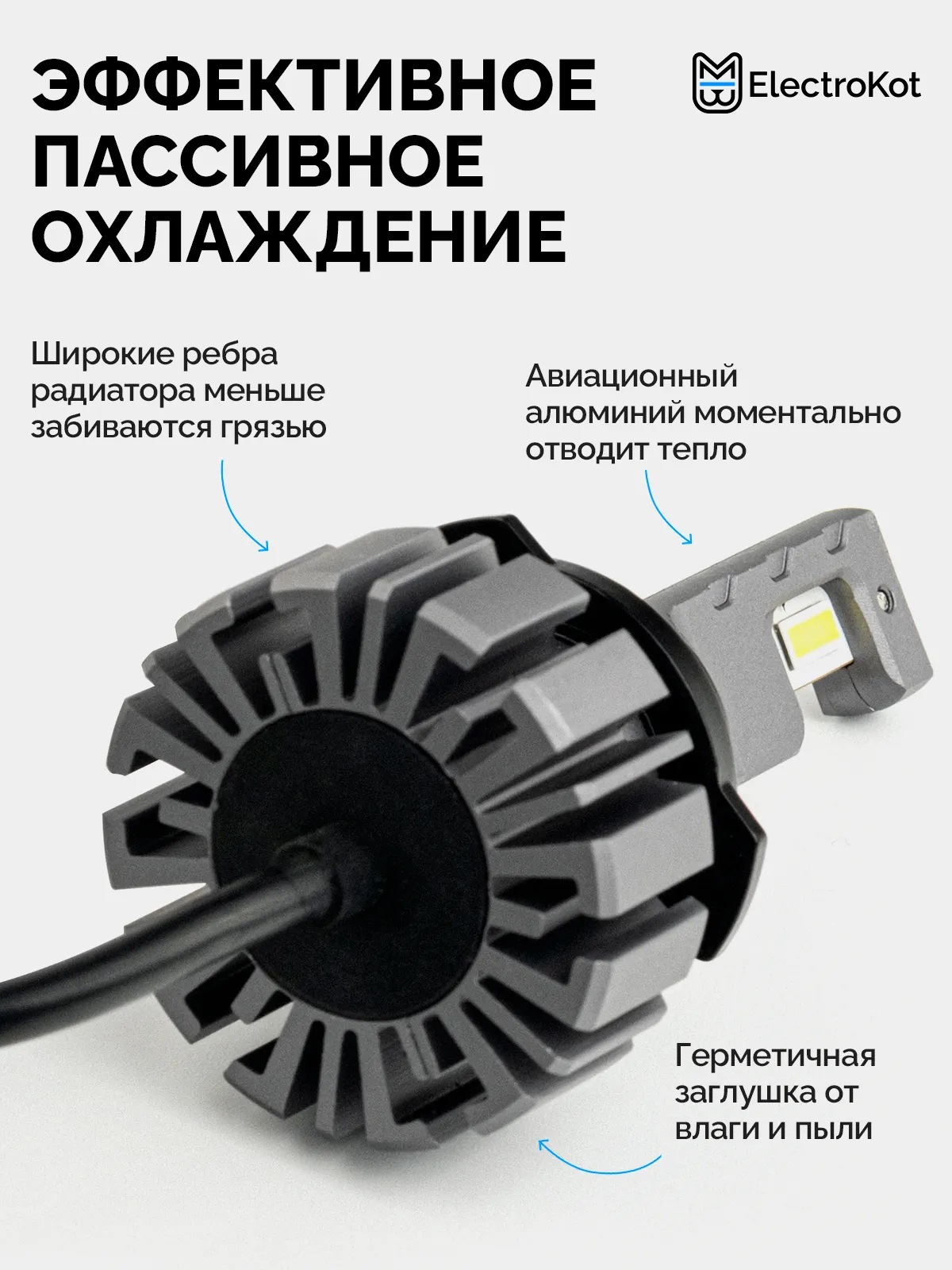 Светодиодные LED лампы ElectroKot Ниндзя gen2 10-30V HB4 6000K к-т 2шт