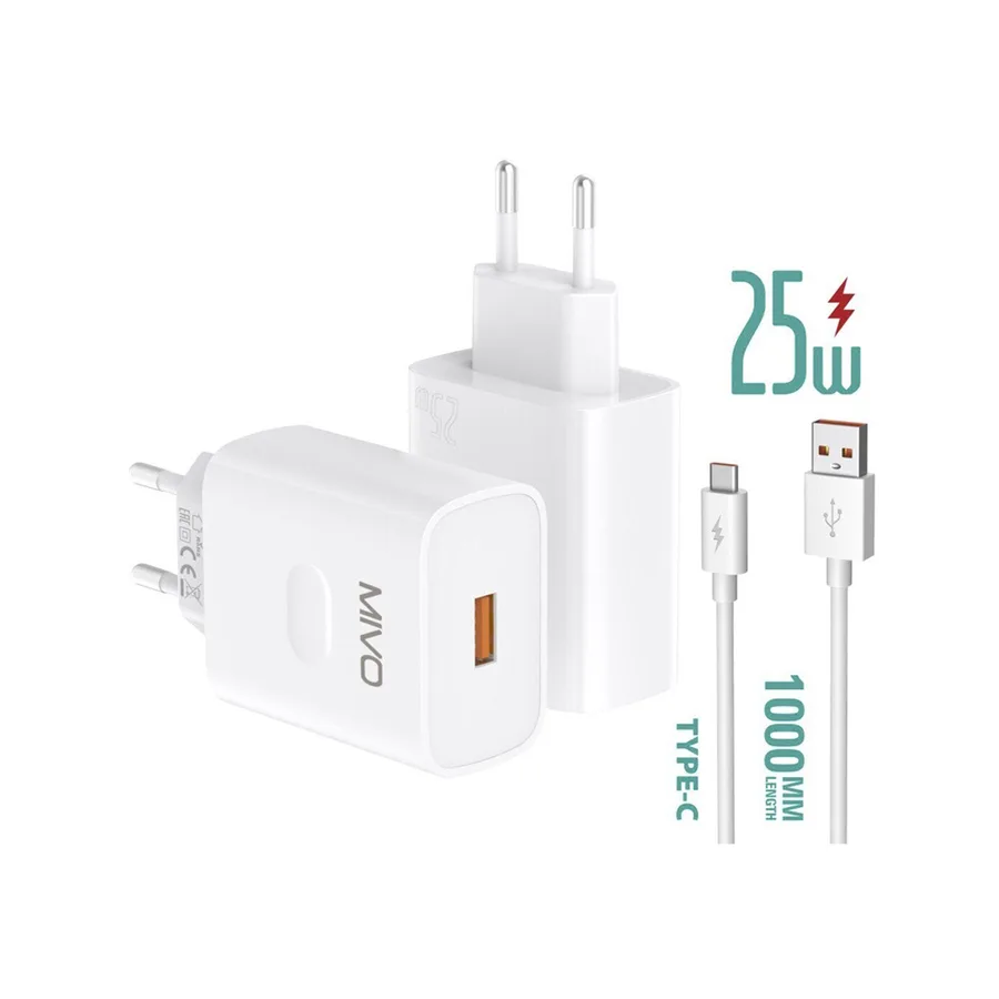 Сетевое зарядное устройство MIVO MP-250Q 25W + кабель Type-C