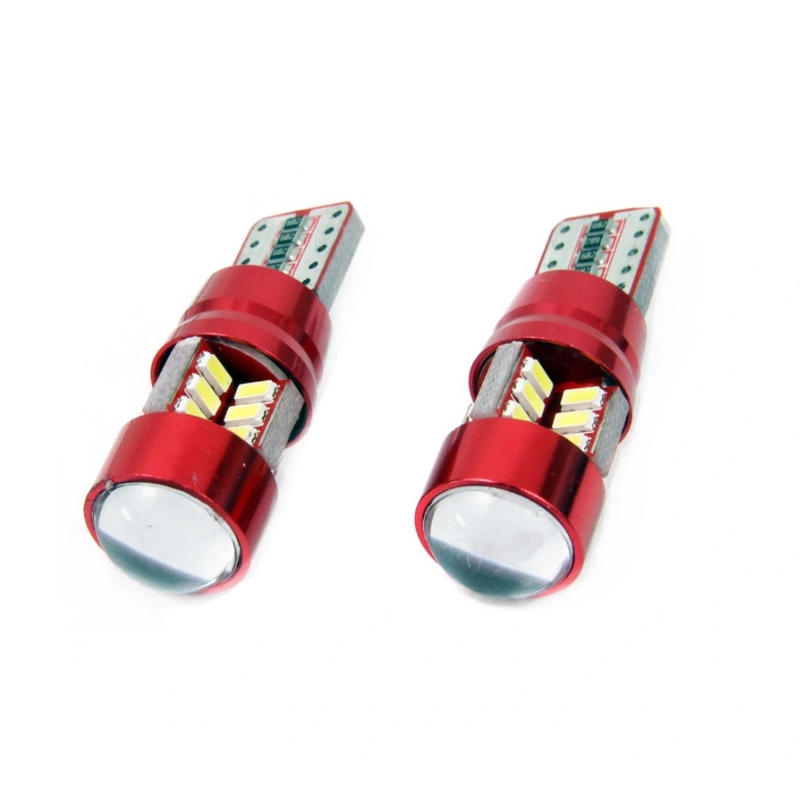 Лампа диодная 10-30V W5W б/ц T10 27SMD с обманкой (металл. корпус)