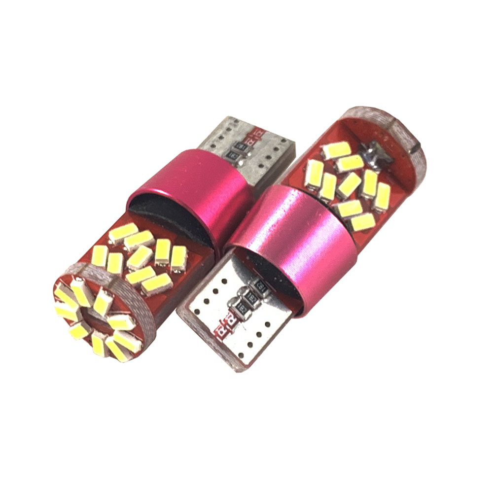 Лампа диодная 10-30V W5W б/ц T10 27SMD с обманкой (металл. корпус)
