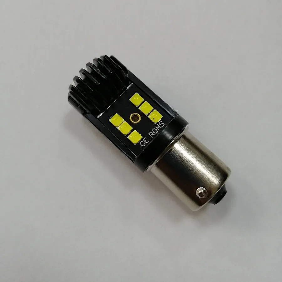 яЛампа диодная 10-30V P21W 12SMD (с радиатором)