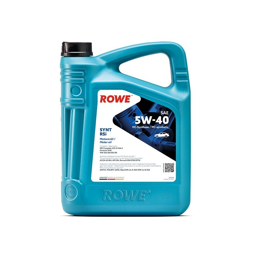 Масло моторное ROWE Hightec SYNT RSI 5w40 A3/B4,SN/CF 5л