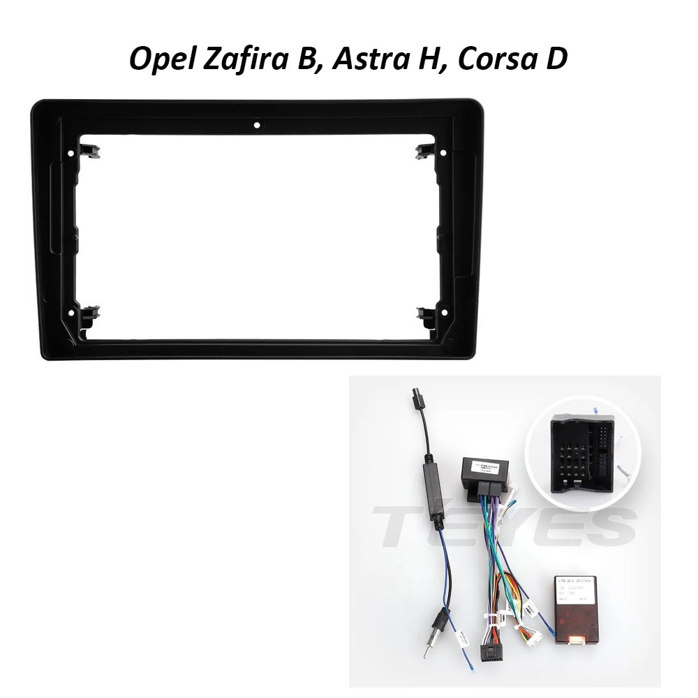 Установочный к-т для штатной а/м 9" Opel Zafira, Astra H, Corsa D 2005-2014 F2 + пров. CAN (Black)