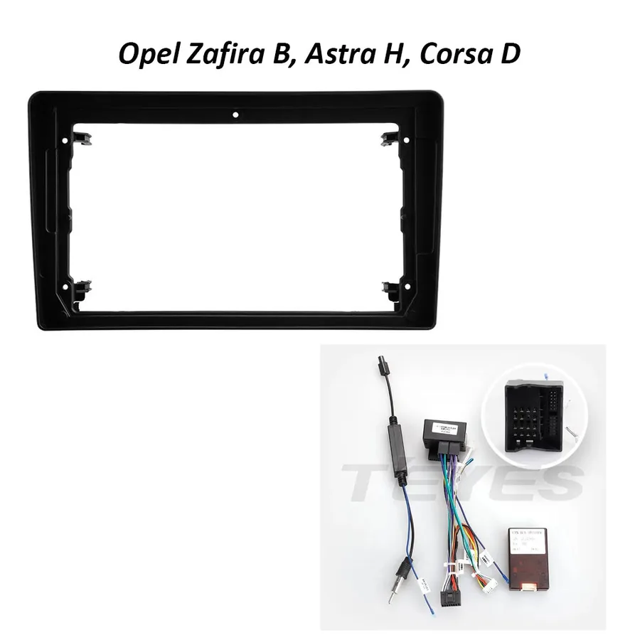 Установочный к-т для штатной а/м 9" Opel Zafira, Astra H, Corsa D 2005-2014 F2 + пров. CAN (Black)