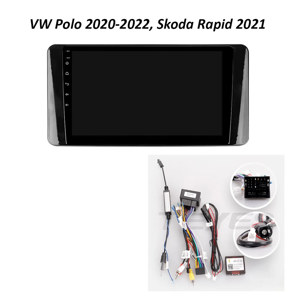 Установочный к-т для штатной а/м 10" VW Polo 2020-2022, Skoda Rapid 2021 + проводка CAN