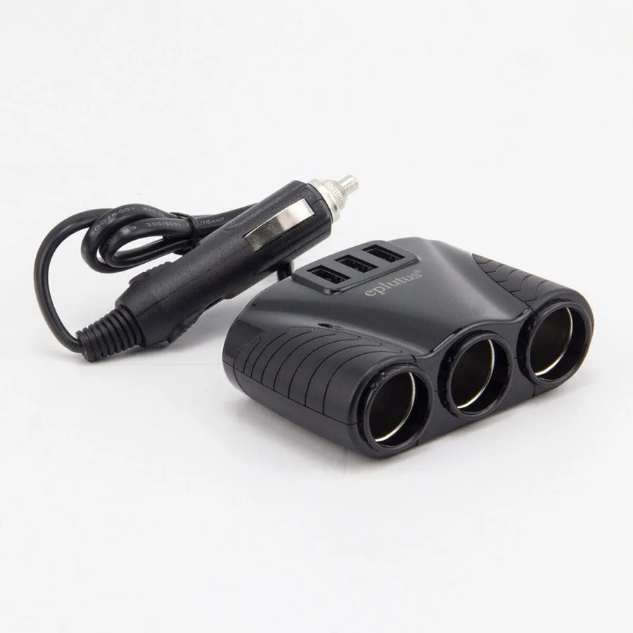 Разветлитель прикур. Eplutus 3гн. FC-340 + USB