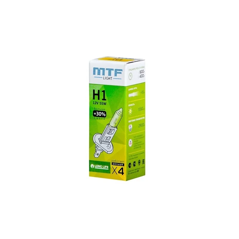 Лампа MTF 12V H1 55W Standard +30%