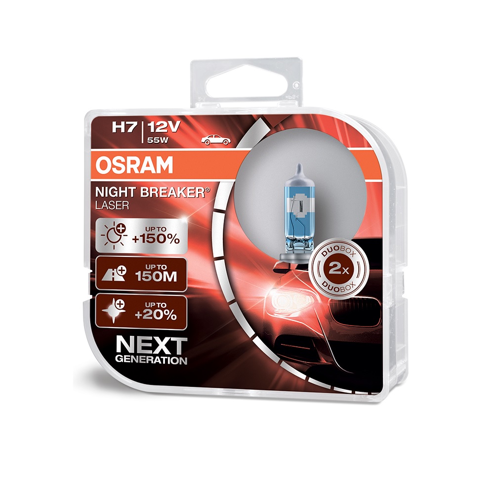 Лампа 12V OSRAM H7 55W +150 NB (Eurobox,2шт.)