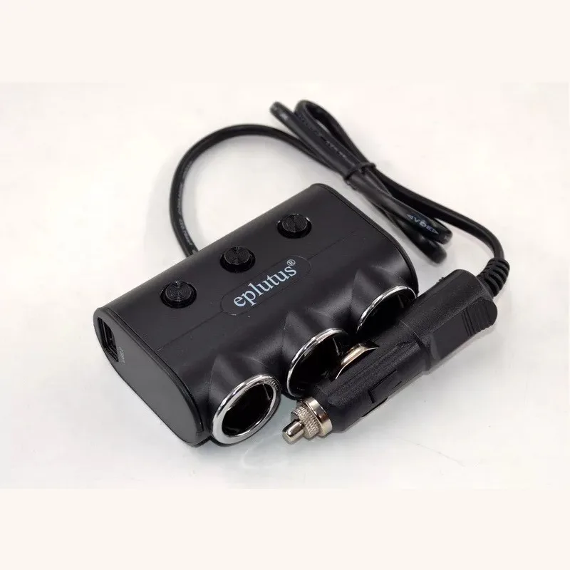 Разветлитель прикур. Eplutus 3гн. FC-334 + USB