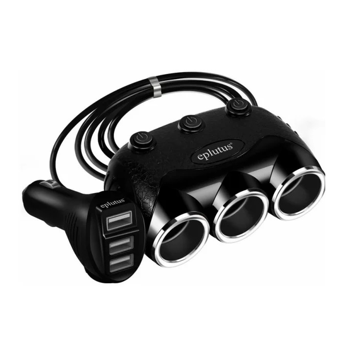 Разветлитель прикур. Eplutus 3гн. FC-333 + USB