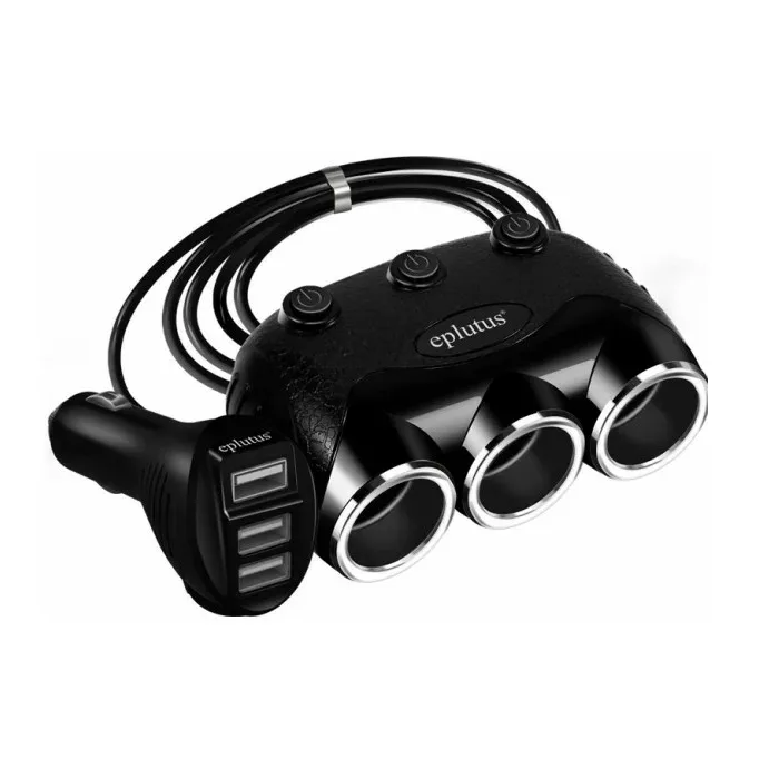 Разветлитель прикур. Eplutus 3гн. FC-333 + USB