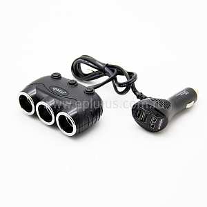 Разветлитель прикур. Eplutus 3гн. FC-333 + USB