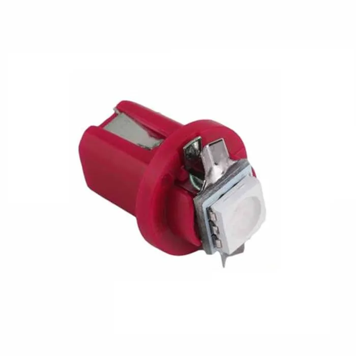 Лампа диодная 12V T5 1,2W + патрон щиток прибор. (красная)