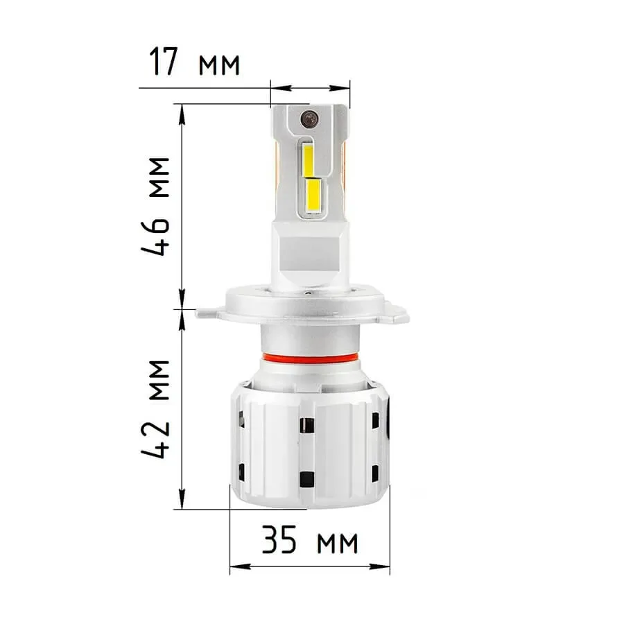 Светодиодные LED лампы ElectroKot UltraLED 12-24V H4 6000K, 12000Lm к-т 2шт