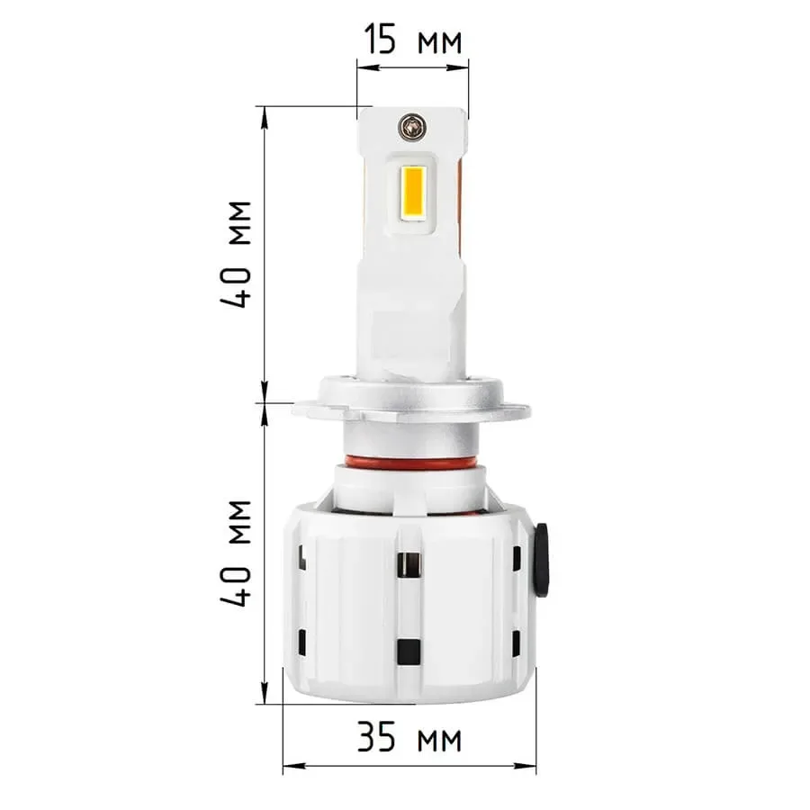 Светодиодные LED лампы ElectroKot UltraLED 12-24V H7 6000K, 12000Lm к-т 2шт