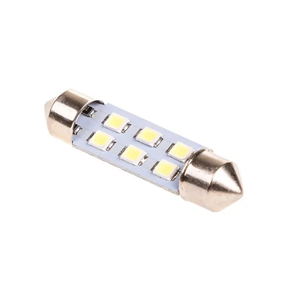 Лампа диодная 12V салон 2-х цок. 6SMD 36мм.