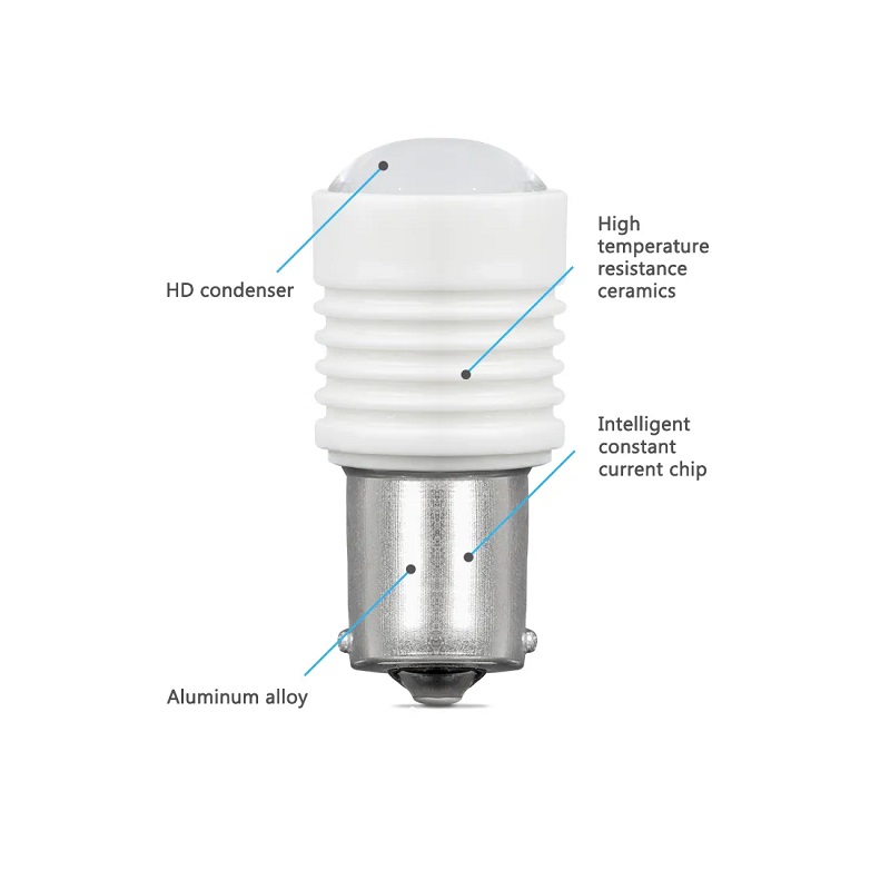 Лампа диодная 10-30V P21W 2.6ВТ 6SMD БЕЛАЯ (супер-яркая)