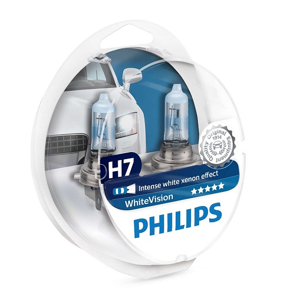 Лампа 12V Philips H7 55W + W5W White комплект (2шт) WHV 1909