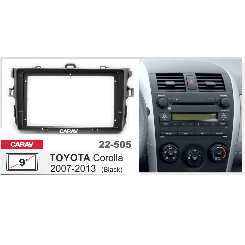 Рамка 9" CARAV 22-505 TOYOTA Corolla 2007-2013 (E150) Black