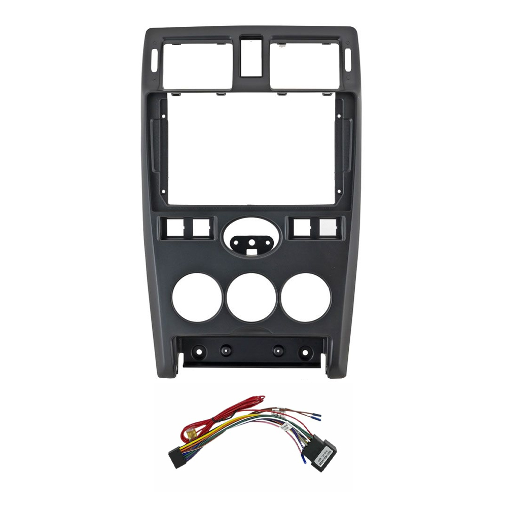 Установочный к-т для штатной а/м 9" LADA Priora 1 2007-2013 (часы снизу) Black + проводка