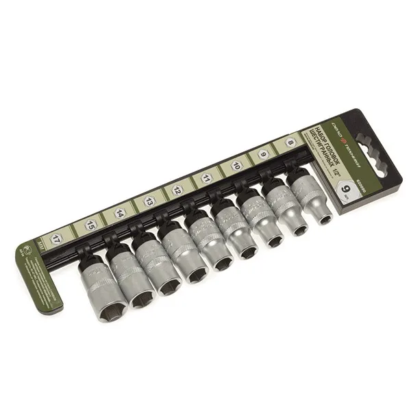 Набор головок BossForce с трещеткой  1/2" 9 пр.