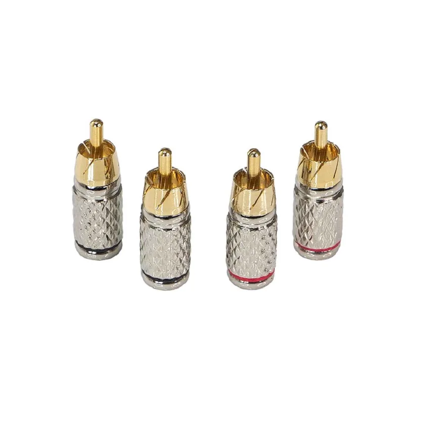 Штекер RCA AURA коннектор 6мм (тюльпан) 4 шт к-т