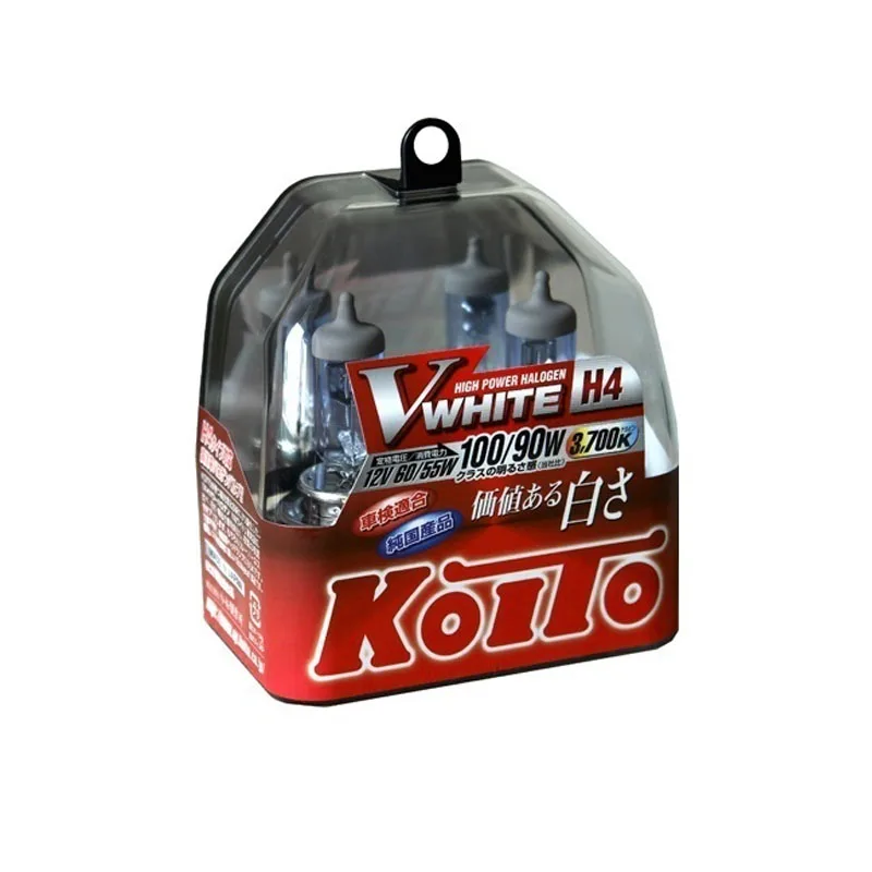 Лампа 12V Koito Whitebeam H4 60/55W (100W/90W) 3700K 2шт P0746W