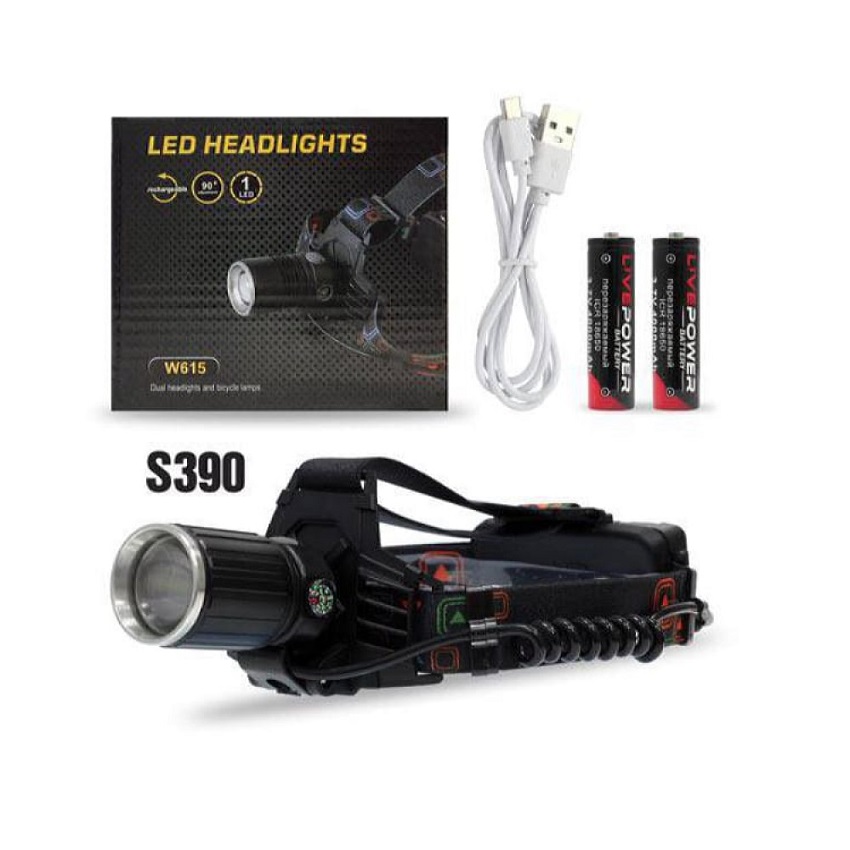 Фонарик налобный LED W615/S390