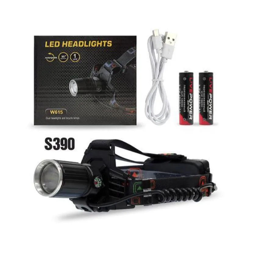 Фонарик налобный LED W615/S390