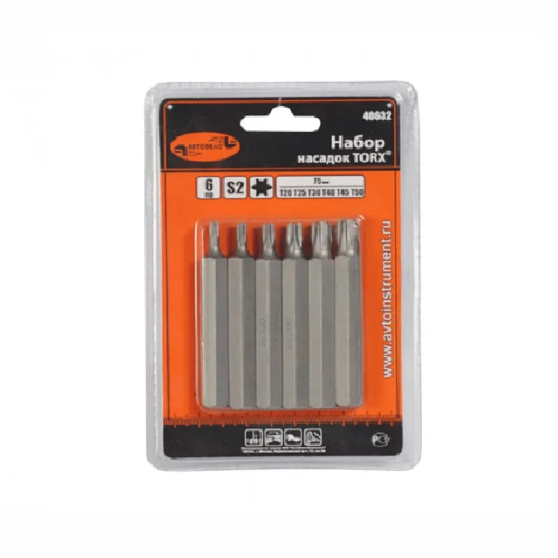 АвтоДело Набор насадок TORX L 75мм 6пр. 40632